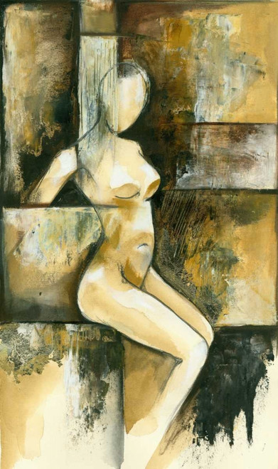 Contemporary Seated Nude I Poster Print - Jennifer Goldberger