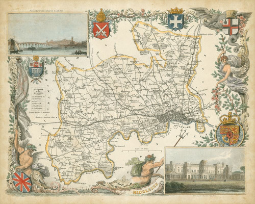 Map of Middlesex Poster Print - Unknown