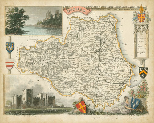 Map of Durham Poster Print - Unknown