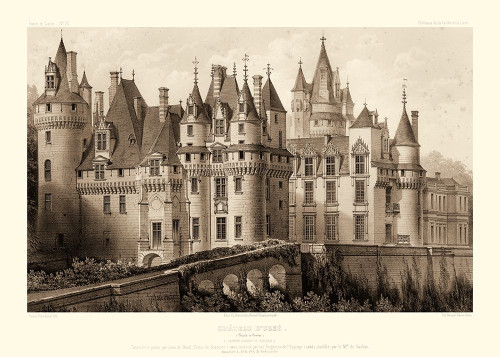 Sepia Chateaux II Poster Print - Victor Petit