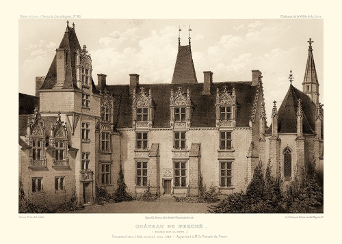 Sepia Chateaux I Poster Print - Victor Petit