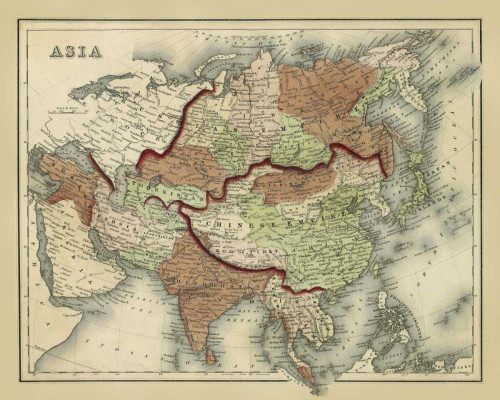 Antique Map of Asia Poster Print - Johnson