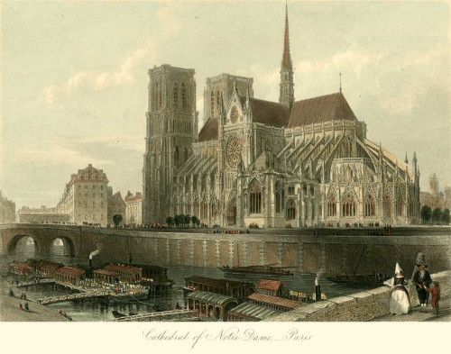 Cathedral of Notre-Dame, Paris Poster Print - T. Allom