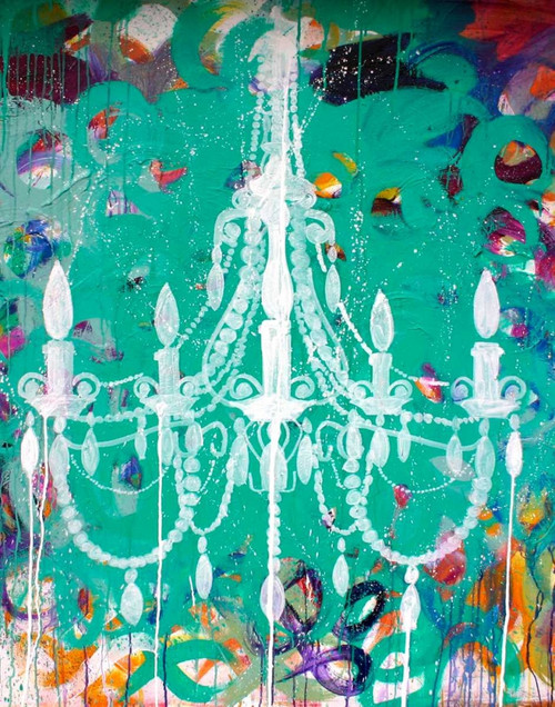 Emerald Chandelier Poster Print - Kent Youngstrom