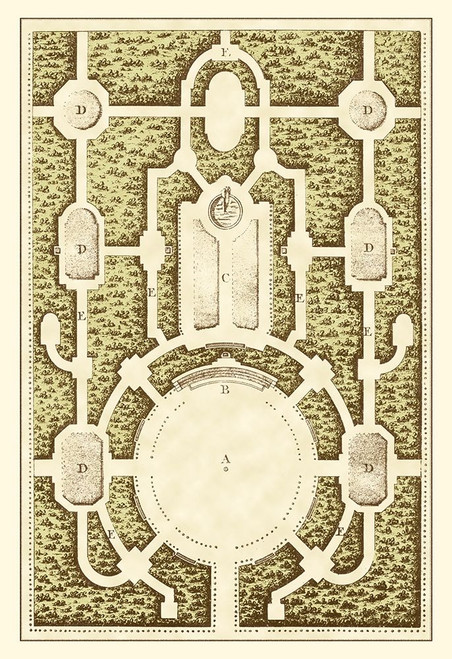 Small Garden Maze I Poster Print - J.F. Blondel
