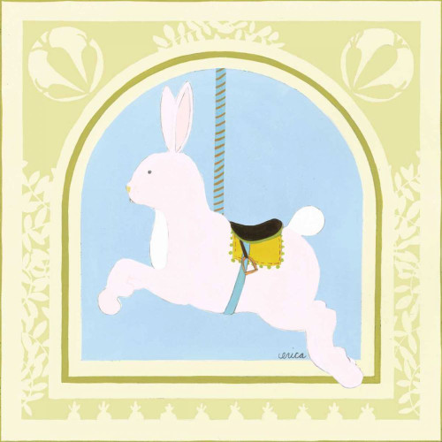 Rabbit Carousel Poster Print - June Erica Vess