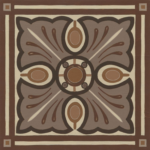 Piazza Tile in Brown I Poster Print - June Erica Vess