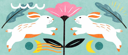 Easter Bunnies Collection D Poster Print - Melissa Wang