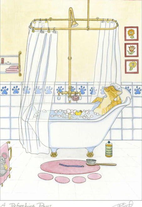 A Refreshing Paws Poster Print - Tara Friel