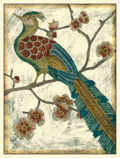 Embroidered Pheasant II Poster Print - Chariklia Zarris