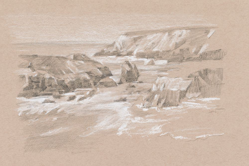 Rocky Shoreline Study I Poster Print - Ethan Harper