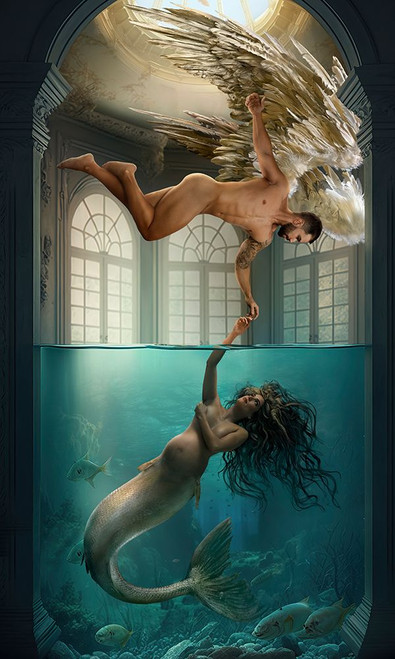 The Angel And The Mermaid Poster Print - DDiArte