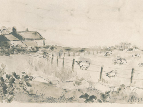 Vintage Farm Field IV Poster Print - June Erica Vess