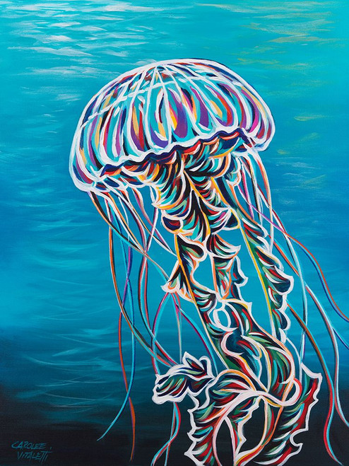 Colorful Jellyfish II Poster Print - Carolee Vitaletti