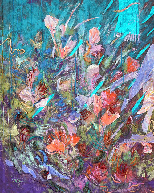 Blue Floral Efflorescence Poster Print - Dorothy Fagan