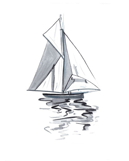 Blue Boat I Poster Print - Melissa Wang