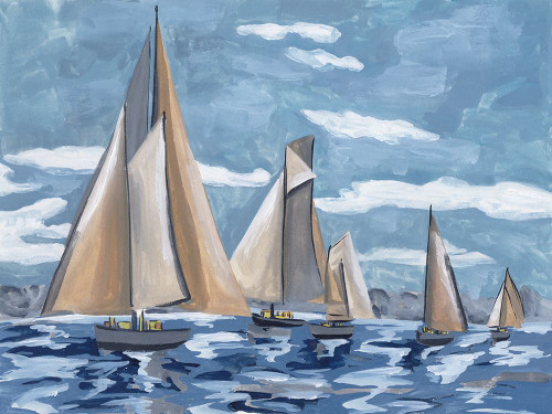 Boats at Sea I Poster Print - Melissa Wang