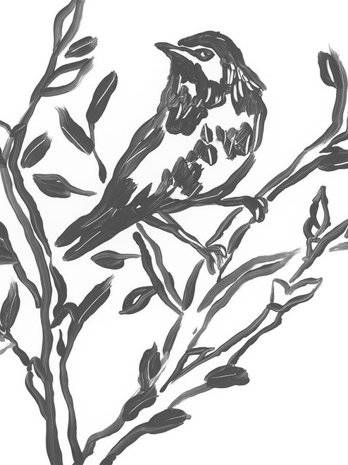 Onyx Bird Branch II Poster Print - June Erica Vess