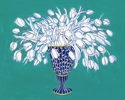 Turquoise Tulip Bouquet III Poster Print - Grace Popp