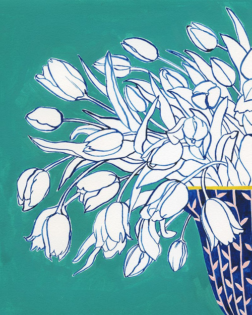 Turquoise Tulip Bouquet I Poster Print - Grace Popp