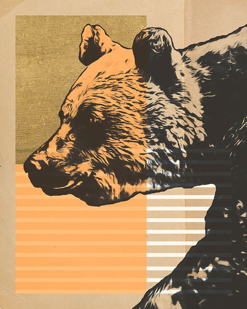 Gold Geometric Bear I Poster Print - Alonzo Saunders