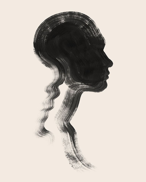 Brushstroke Cameo I Poster Print - Grace Popp