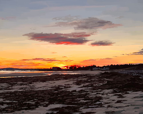 Sunset on the Beach Poster Print - Emily Kalina