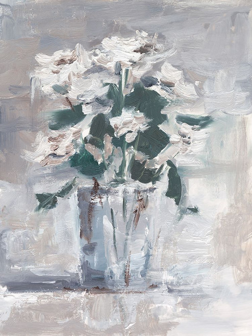 White Impasto Arrangement II Poster Print - Ethan Harper