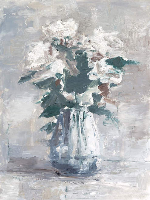 White Impasto Arrangement I Poster Print - Ethan Harper