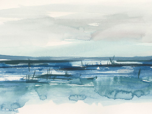 Bright Blue Marsh I Poster Print - Ethan Harper