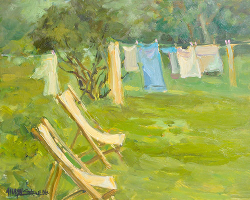 French Hanging Laundry Poster Print - Allayn Stevens