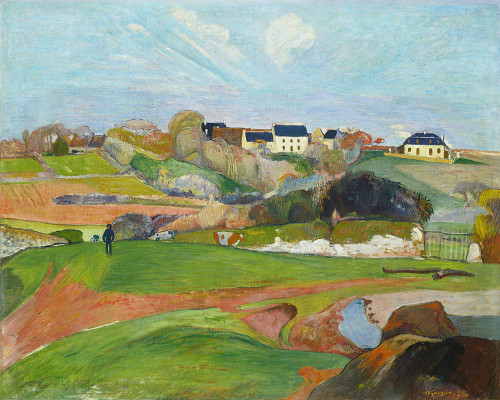 Landscape at Le Pouldu Poster Print - Paul Gauguin