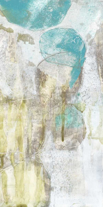 Citron and Teal Orbs II Poster Print - Jennifer Goldberger