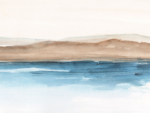 Cobalt Shoreline II Poster Print - Ethan Harper