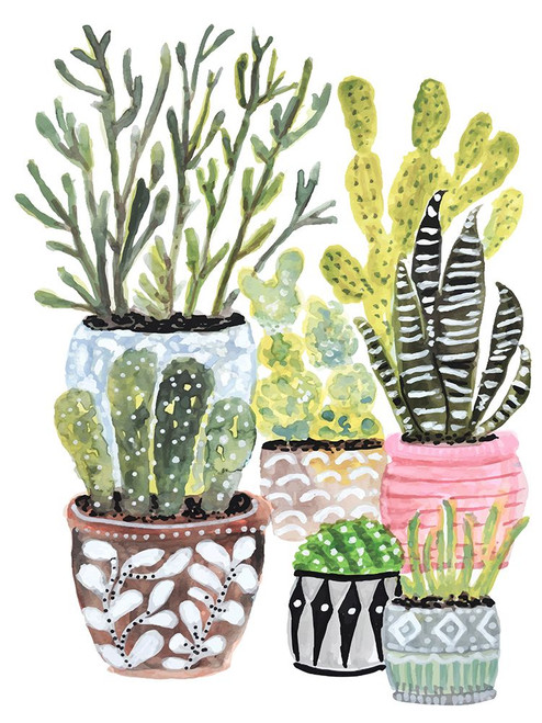 A Cactus Garden I Poster Print - Karen Fields