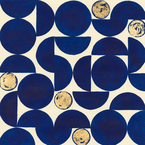 Indigo Hemispheres I Poster Print - Michael Willett