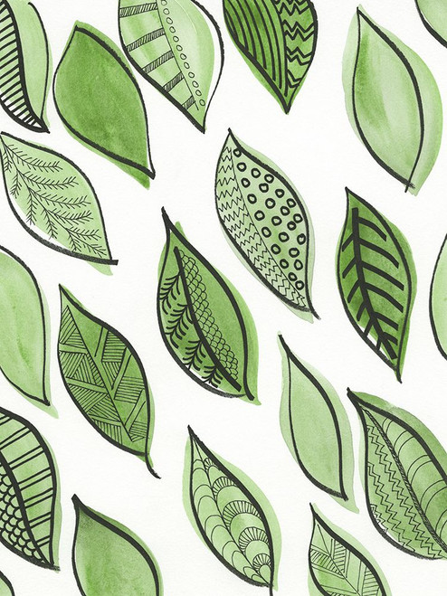 Patterned Leaf Shapes IV Poster Print - Regina Moore