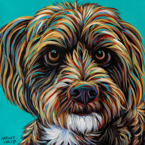 Blue Doodle Brother I Poster Print - Carolee Vitaletti