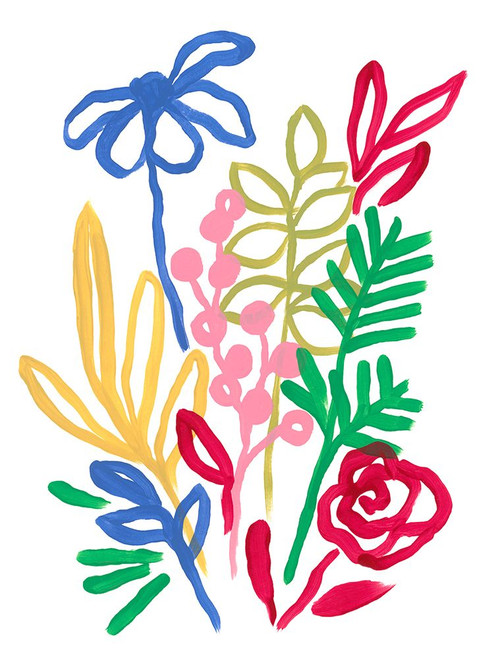 Bold Brushstroke Blooms I Poster Print - June Erica Vess