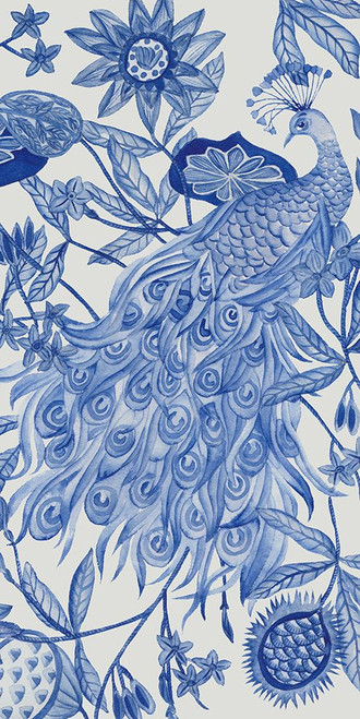 Peacock in Indigo II Poster Print - Melissa Wang