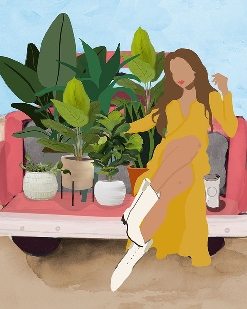 Woman With Plants Poster Print - Elizabeth Medley