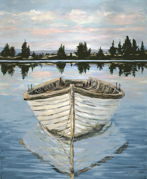 Boat At Bay Dusk Poster Print - Julie DeRice