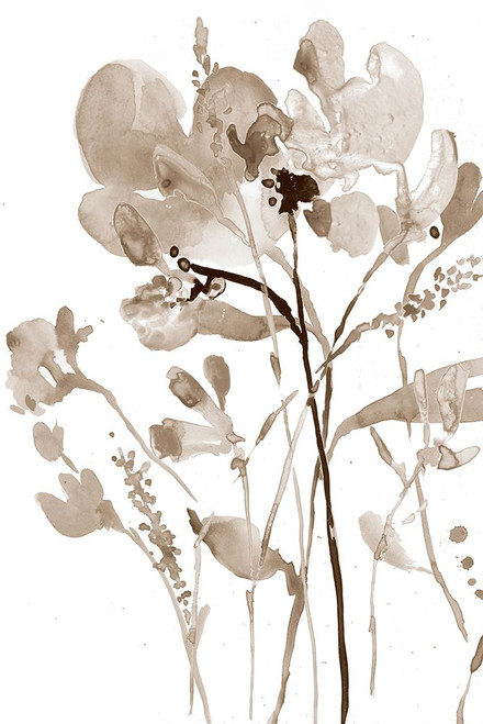 Neutral Floral Overlay I Poster Print - Jennifer Goldberger