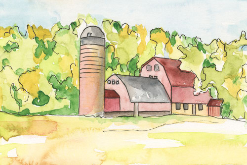 Barn Vista I Poster Print - Regina Moore