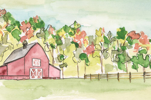 Barn Vista III Poster Print - Regina Moore