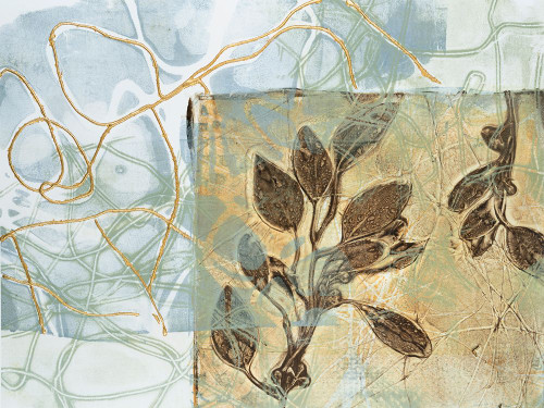Embellished Leaf Inclusion VI Poster Print - Jennifer Goldberger