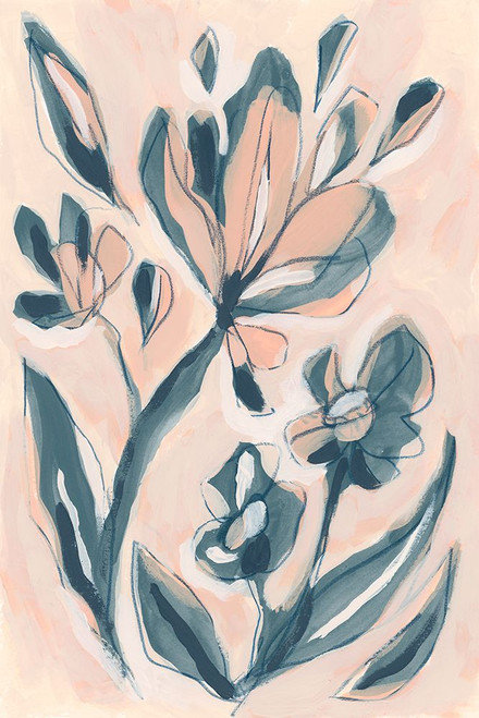 Indigo Blush Garden I Poster Print - June Erica Vess