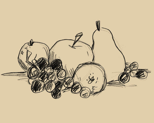 Graphite Fruit I Poster Print - June Erica Vess