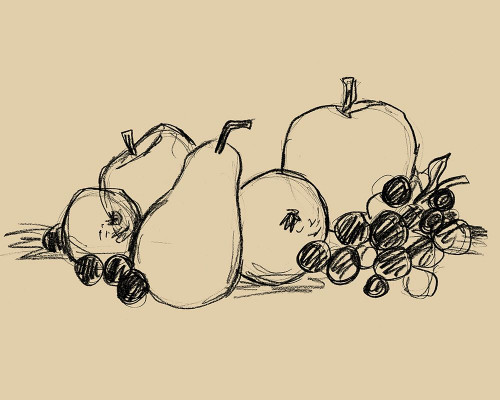 Graphite Fruit II Poster Print - June Erica Vess