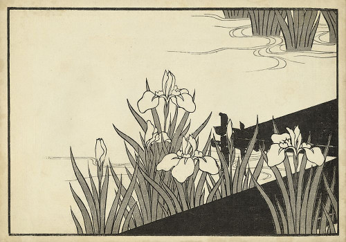 Japanese Irises A Poster Print - Unknown